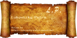 Lukovszky Petra névjegykártya