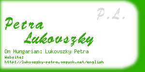 petra lukovszky business card